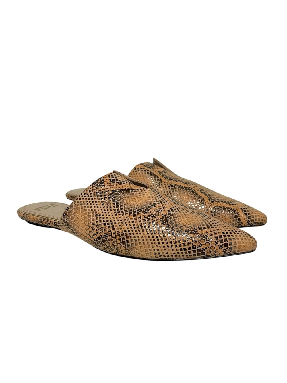 PAIGE Alia Snake Print Pointed Toe Slip-On Mules 7.5
